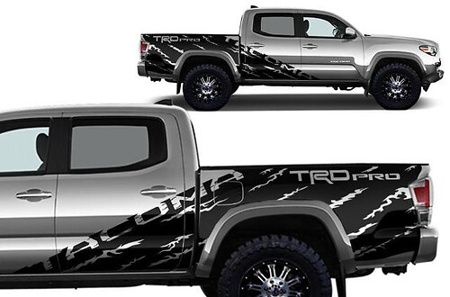 Autocollant Vinyle Latéral Style Vieilli TRD Pro pour Toyota Tacoma 2016-2020
