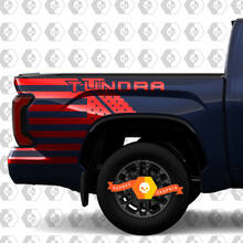 Kit d’autocollants en vinyle personnalisés Toyota Tundra (2014-2023) - Drapeau Tundra USA
 2