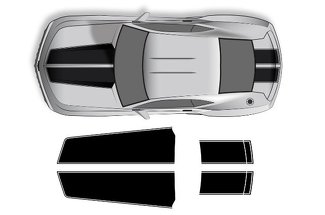 Chevrolet Camaro (2010-2015) Kit d'autocollants en vinyle personnalisés - Bandes droites pour le capot et le coffre