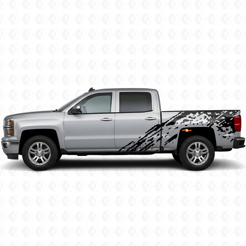 Autocollant en vinyle éclaboussures de boue de bordure de benne pour Chevrolet Silverado 2014-2017