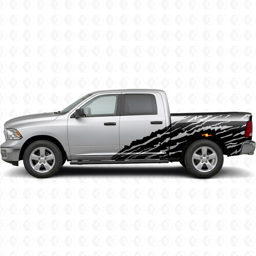 Autocollant vinyle latéral à rayures style projection de boue pour Dodge Ram 1500