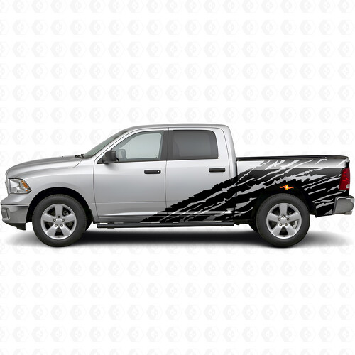 Autocollant Vinyle Latéral Style Vieilli pour Dodge Ram 2500_1