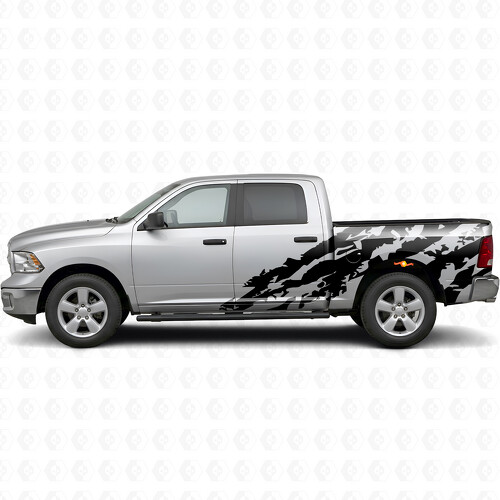 Autocollant Vinyle Latéral Style Détruit pour Dodge Ram 1500