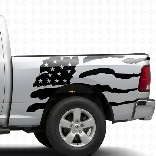 Autocollant en vinyle décoratif drapeau USA style éclaboussure pour Dodge Ram 1500