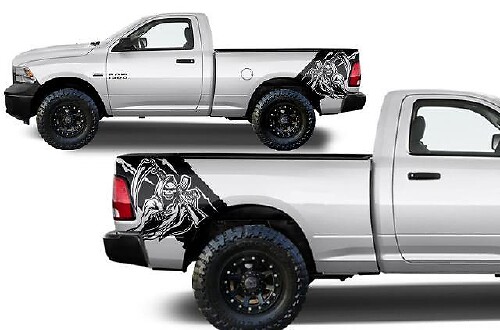 Kit d'autocollants en vinyle Reaper pour les côtés de caisse Dodge Ram 1500 2500 2009-2018