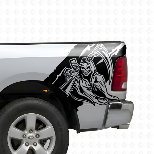 Autocollant en vinyle Reaper pour table de chevet Dodge Ram 1500