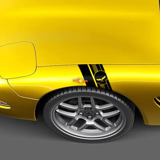Le hachage de l’aile de Chevrolet C5 Corvette marque le crâne du punisseur de Jake Autocollant autocollant
