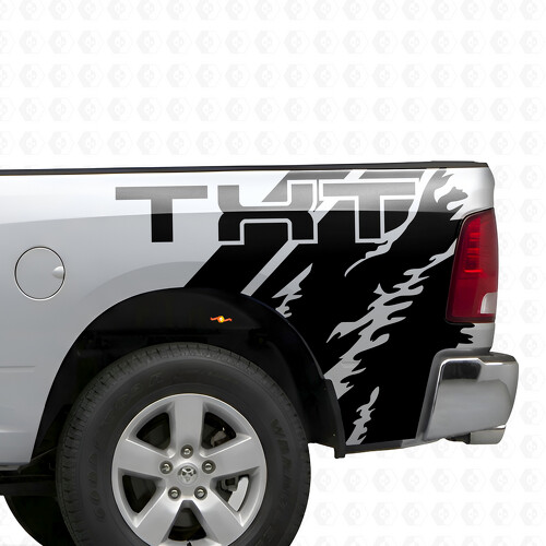 Texte personnalisé sur autocollant vinyle latéral effet éclaboussure pour Dodge Ram 1500