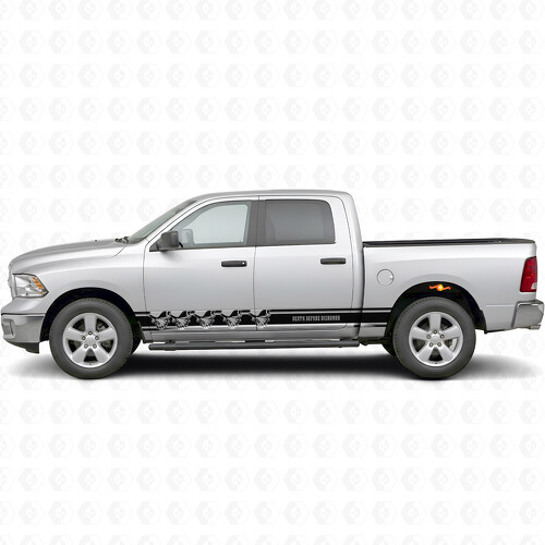 Autocollant vinyle latéral "Death Before Dishonor Stripes" pour Dodge Ram 1500