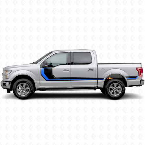 Autocollant Vinyle Bande Rallye Latérale Porte de Caisse pour Ford F-150 2015-2017