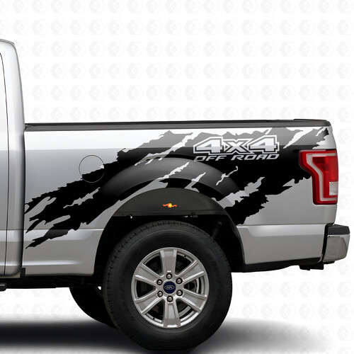 Kit d'autocollants en vinyle style usé 4x4 tout-terrain pour panneau latéral de camion Musclecar 2015-17