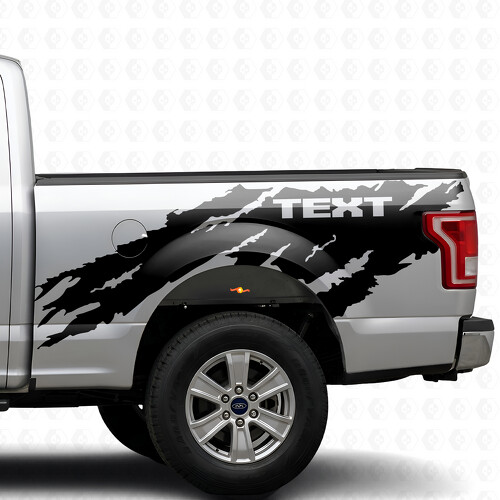 Autocollant en vinyle personnalisé Torn Splash pour le bord du lit Ford F-150 2015-2017