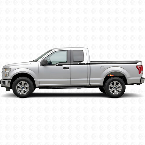 Autocollants vinyle de bandes de rallye supérieures latérales pour porte de cabine pour Ford F-150 2015-2017