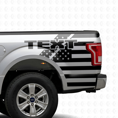 Autocollant vinyle personnalisé drapeau américain pour tablette de lit Ford F-150 2015-2017
