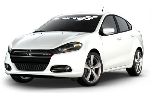 Autocollant en vinyle pour pare-brise Dodge Dart (couleur blanche)