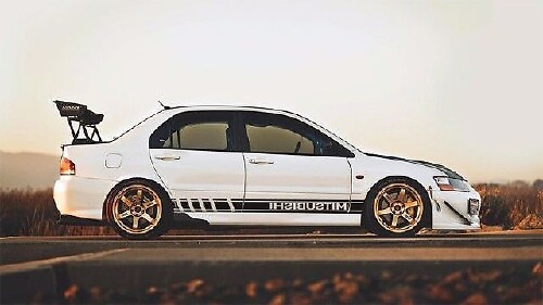 2X plusieurs couleurs graphiques Mitsubishi Lancer EVO Mirage voiture autocollant autocollant de course