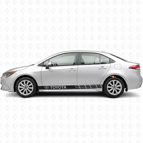 Autocollant bande latérale décorative à rayures avec logo Toyota pour Toyota Corolla_1