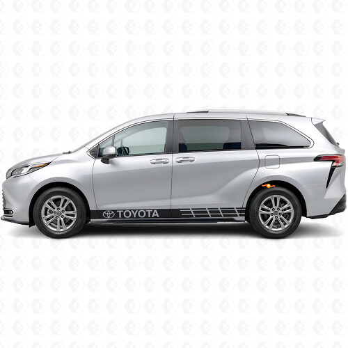 Autocollant en vinyle rayures d'accent de bas de caisse de marque pour Toyota Sienna_1