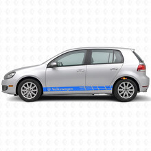 Autocollant Vinyle Bandes de Course Logo VW Latérales pour Volkswagen Golf_2