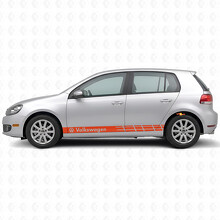 Autocollant Vinyle Bandes de Course Logo VW Latérales pour Volkswagen Golf_4