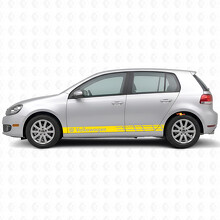 Autocollant Vinyle Bandes de Course Logo VW Latérales pour Volkswagen Golf_5