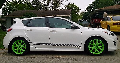 Autocollant de décalcomanie en vinyle côté voiture à rayures graphiques de course pour Mazdaspeed 3 2007 - 2013