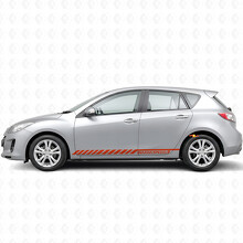 Autocollant de décalcomanie en vinyle côté voiture à rayures graphiques de course pour Mazdaspeed 3 2007 - 2013_4