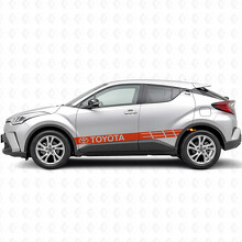 Autocollant adhésif latéral à bandes de course de marque pour Toyota C-HR_4