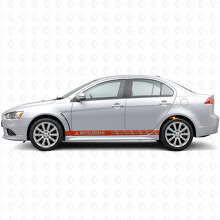 Autocollant vinyle latéral à rayures de course pour Mitsubishi Lancer_4