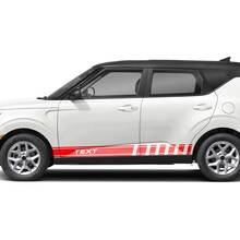 Autocollant en vinyle à rayures latérales de course adapté à Kia Soul
 2
