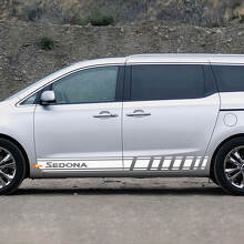Autocollant en vinyle à rayures latérales de course adapté à Kia Sedona
 3