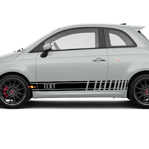 Autocollant vinyle course avec texte personnalisé pour Fiat 500 Abarth