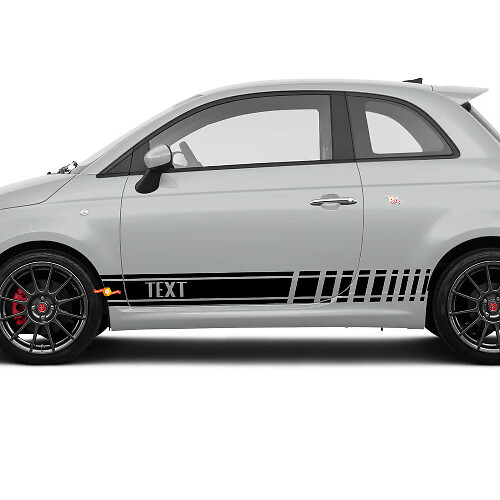 Autocollant vinyle course avec texte personnalisé pour Fiat 500 Abarth