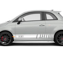 Autocollant vinyle course avec texte personnalisé pour Fiat 500 Abarth 2