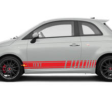 Autocollant vinyle course avec texte personnalisé pour Fiat 500 Abarth 3