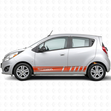Autocollant vinyle latéral à bandes de marque pour Chevrolet Spark_4