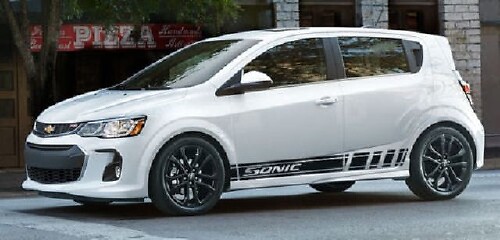 Kit d'autocollants vinyle bandes latérales style course pour Chevrolet Sonic