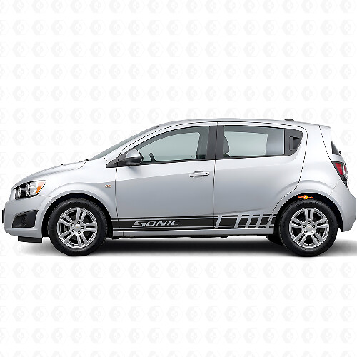 Kit d'autocollants vinyle bandes latérales style course pour Chevrolet Sonic