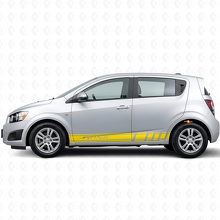 Kit d'autocollants vinyle bandes latérales style course pour Chevrolet Sonic_5