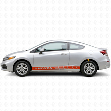 Autocollant vinyle latéral à bandes de marque pour Honda Civic Coupé_4