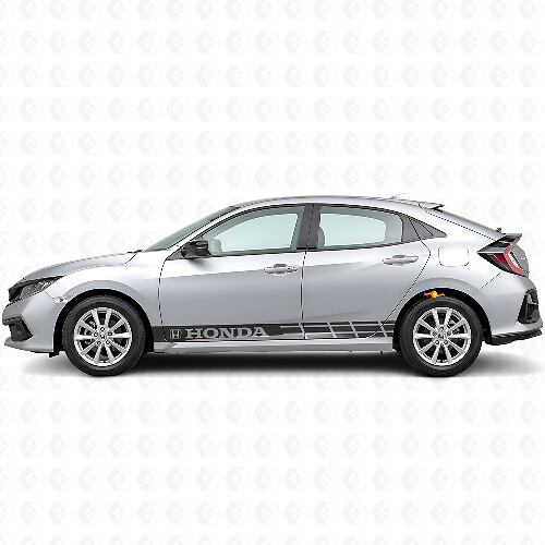 Autocollant Vinyle Latéral à Bandes de Course pour Honda Civic