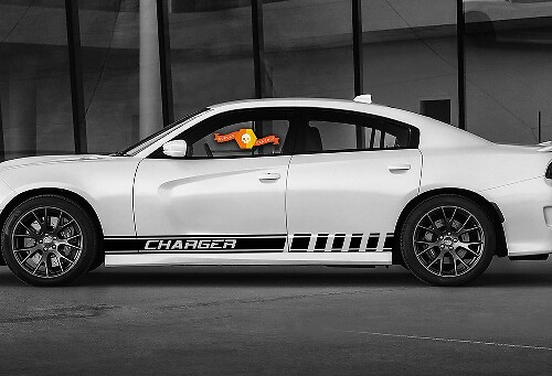 Kit d'autocollants vinyle bande de course latérale pour Dodge Charger