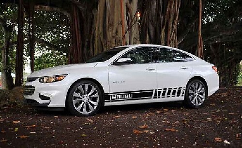 2X plusieurs couleurs graphique Chevrolet Malibu voiture symbole course vinyle autocollant autocollant