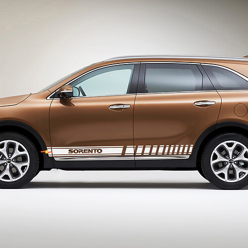 Autocollant en vinyle à rayures latérales de course adapté à Kia Sorento
