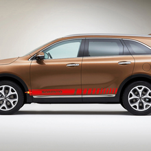 Autocollant en vinyle à rayures latérales de course adapté à Kia Sorento
 2