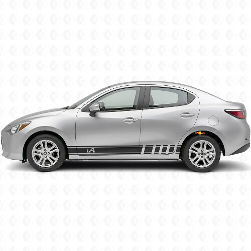 Kit d’autocollants vinyle bandes de course latérales iA pour Scion iA ou Toyota Yaris iA