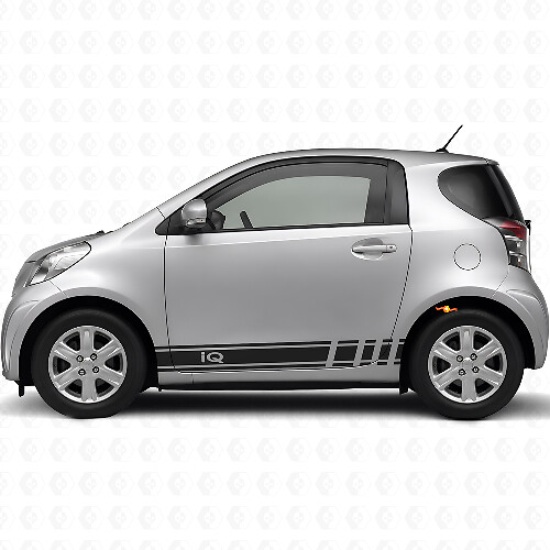 Kit de décalcomanies vinyle bandes latérales racing logo iQ pour Toyota iQ