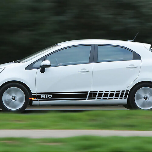 Autocollant en vinyle à rayures latérales de course adapté à Kia Rio
