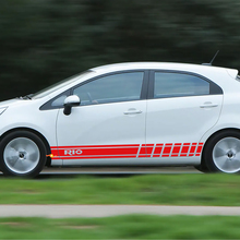 Autocollant en vinyle à rayures latérales de course adapté à Kia Rio
 2