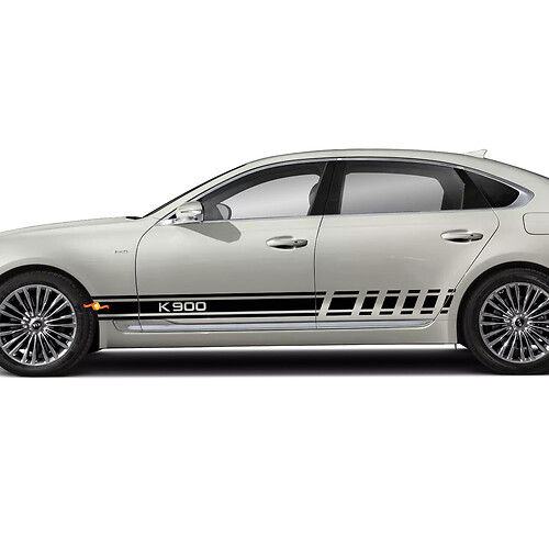 Autocollant en vinyle à rayures latérales de course adapté à Kia K900
